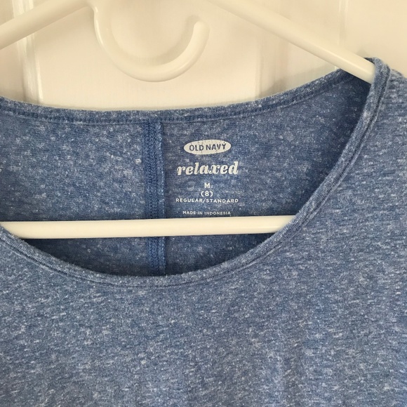 Old Navy long sleeve blue flecked relaxed Tee in Girls Size 8 (Big Kids) - Picture 2 of 14